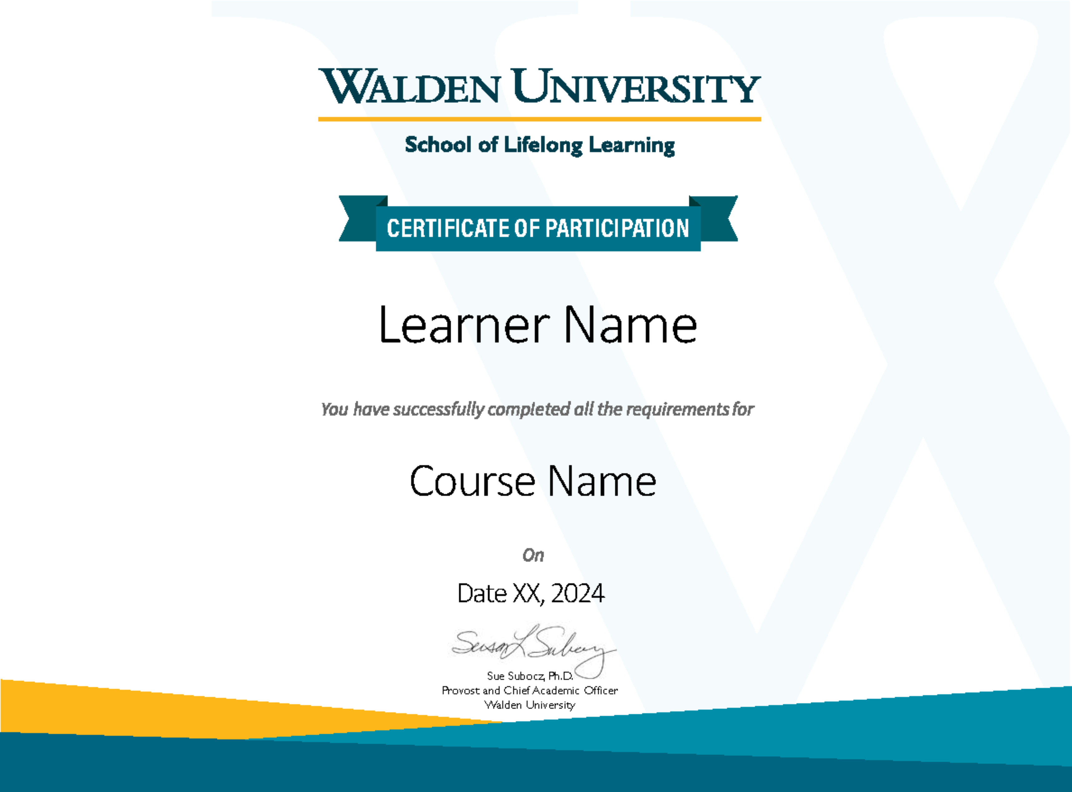 Certificate of Participation